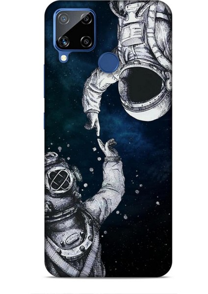 Realme C15 Kılıf Caliburn 5 Kozmonot Koruma Kılıfı