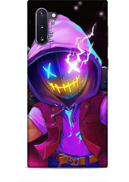 Samsung Galaxy Note 10 Kılıf Caliburn 19 Maskeli Pembe Tam Koruma Kılıf