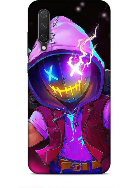 Xiaomi Mi 9 Lite Kılıf Caliburn 19 Maskeli Pembe Tam Koruma Kılıf