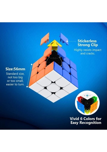 Çıkartmasız Stil Gan 356RS Magic Cube 3x3 Hız Küpü Yükseltme Sürümü Cube Stickerless Twist Puzzle Cube Gan 356RS Cubo Magico (Yurt Dışından)