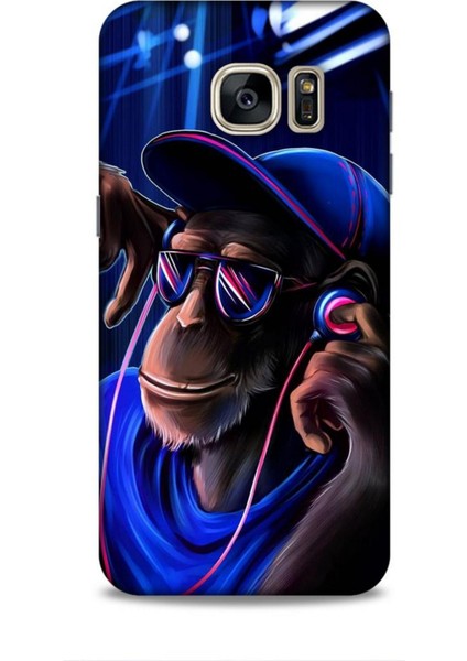 Samsung Galaxy S7 Kılıf Caliburn 20 Maymun Mavi Renkli Kılıf