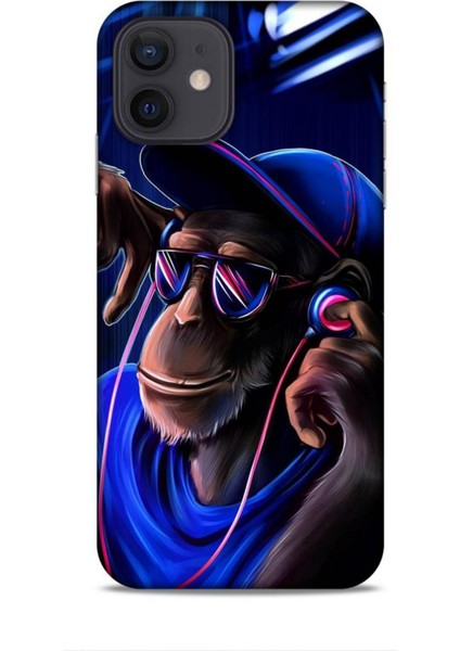 Apple iPhone 12 Kılıf Caliburn 20 Maymun Mavi Renkli Kılıf