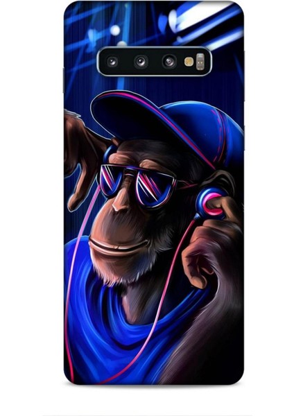 Samsung Galaxy S10 Kılıf Caliburn 20 Maymun Mavi Renkli Kılıf