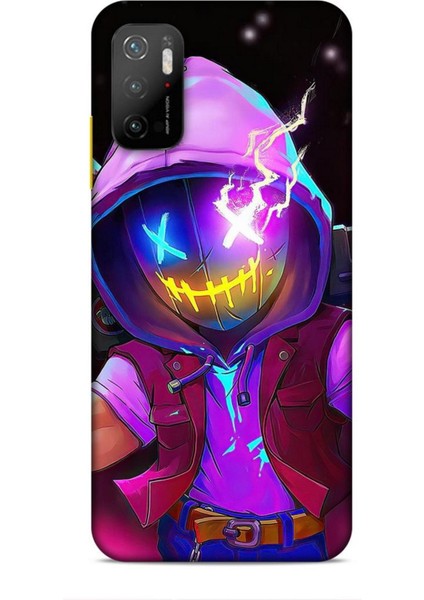 Xiaomi Poco M3 Pro Kılıf Caliburn 19 Maskeli Pembe Tam Koruma Kılıf