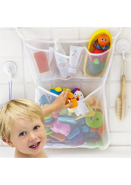 C Pembe Tarzı Bebek Duş Banyo Oyuncakları Beyaz Bebek Çocuk Oyuncak Depolama Güçlü Vantuzlu Örgü Oyuncak Çanta Net Banyo Organizatör (Yurt Dışından) fiyatları