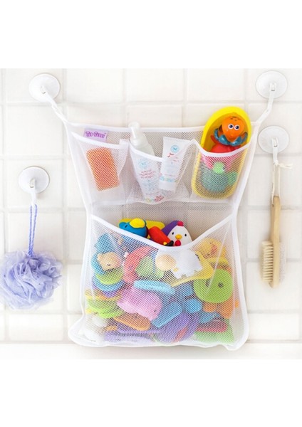 C Pembe Tarzı Bebek Duş Banyo Oyuncakları Beyaz Bebek Çocuk Oyuncak Depolama Güçlü Vantuzlu Örgü Oyuncak Çanta Net Banyo Organizatör (Yurt Dışından) fırsatları