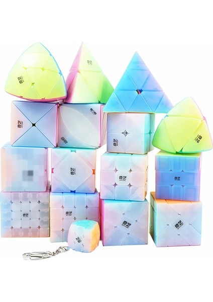 Eksen Stili Qiyi Jöle Renk Sihirli Küp 2x2 3x3 4x4 5x5 Piramit Anahtarlık Hız Küp Eğitim Cubo Magico Bulmaca Oyuncak Çocuklar Için Çocuk Hediye (Yurt Dışından)