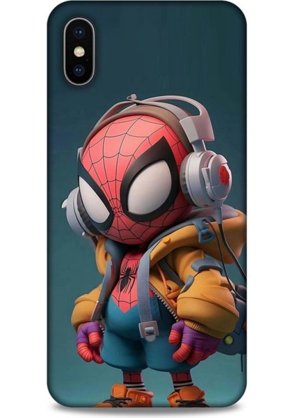 Apple iPhone Xs Max Kılıf Caliburn 25 Spiderman Bebek Soyulmayan Kılıf