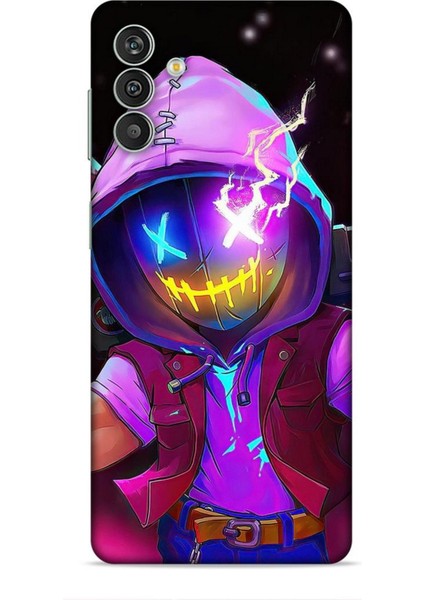 Samsung Galaxy M13 Kılıf Caliburn 19 Maskeli Pembe Tam Koruma Kılıf