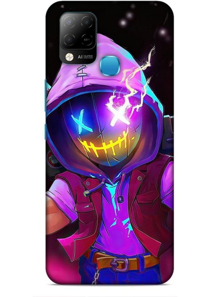 Infinix Hot 10T Kılıf Caliburn 19 Maskeli Pembe Tam Koruma Kılıf