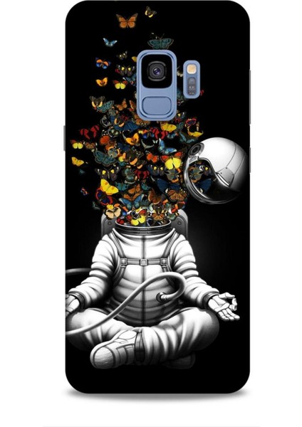 Samsung Galaxy S9 Kılıf Caliburn 1 Astronot ve Kelebekler Telefon Kılıfı