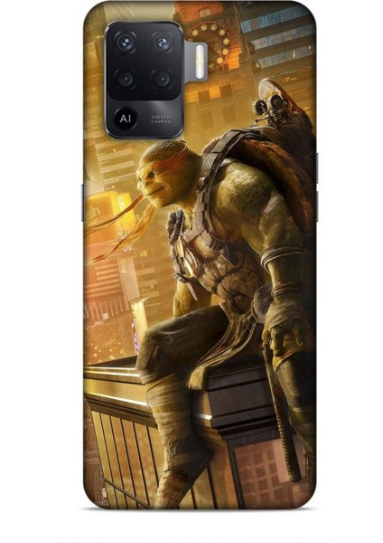 Oppo Reno 5 Lite Kılıf Caliburn 10 Michelengelo Ninja Kablumbağalar Full Hd Kılıf
