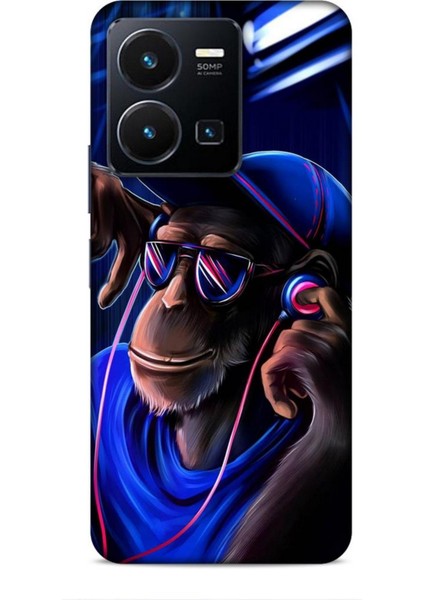 Vivo Y35 Kılıf Caliburn 20 Maymun Mavi Renkli Kılıf