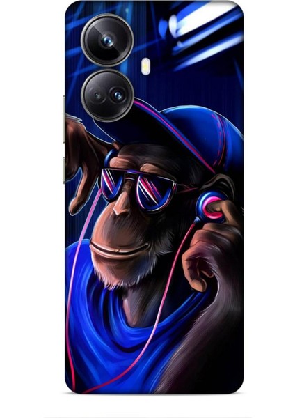 Realme 10 Pro Plus Kılıf Caliburn 20 Maymun Mavi Renkli Kılıf