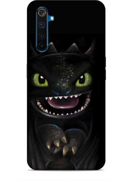 Realme 6 Kılıf Caliburn 30 Kara Ejderha Kenarları Şeffaf Kapak