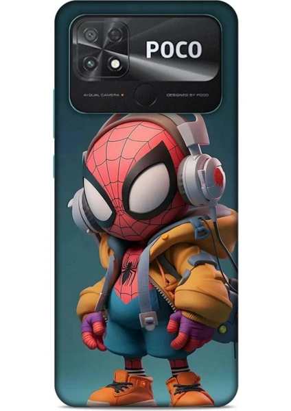 Xiaomi Poco C40 Kılıf Caliburn 25 Spiderman Bebek Soyulmayan Kılıf