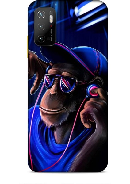 Xiaomi Poco M3 Pro Kılıf Caliburn 20 Maymun Mavi Renkli Kılıf