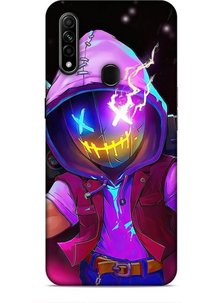 Oppo A31 Kılıf Caliburn 19 Maskeli Pembe Tam Koruma Kılıf