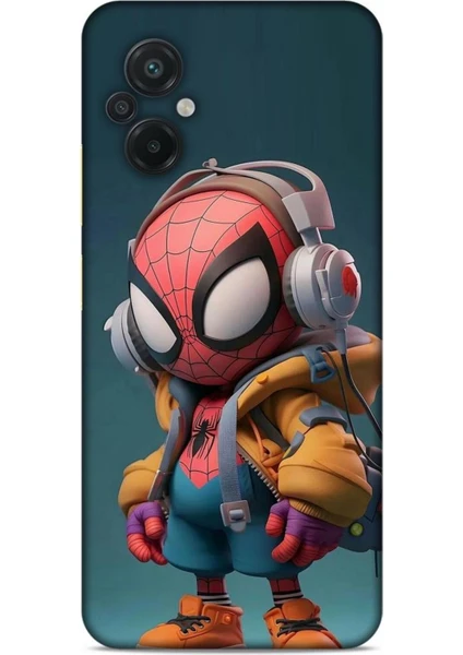 Xiaomi Poco M5 Kılıf Caliburn 25 Spiderman Bebek Soyulmayan Kılıf