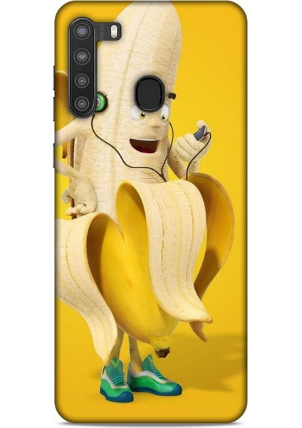 Samsung Galaxy A21 Kılıf Caliburn 21 Muz Sarı Darbe Önleyici Kapak