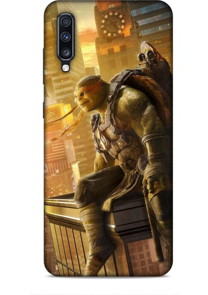 Samsung Galaxy A70S Kılıf Caliburn 10 Michelengelo Ninja Kablumbağalar Full Hd Kılıf