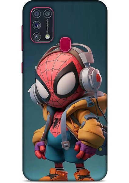 Samsung Galaxy M31 Kılıf Caliburn 25 Spiderman Bebek Soyulmayan Kılıf
