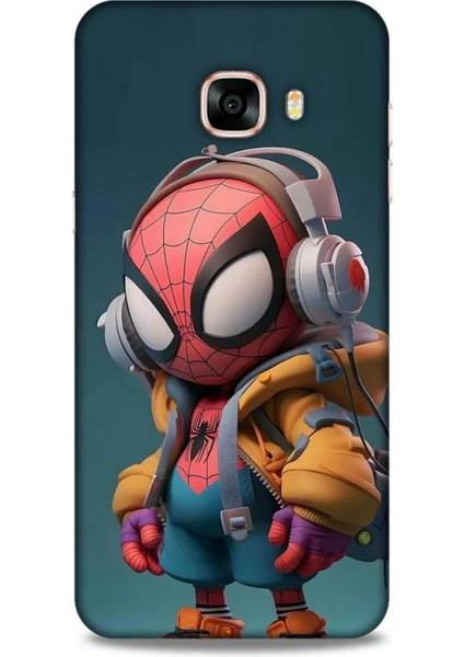 Samsung Galaxy C5 Kılıf Caliburn 25 Spiderman Bebek Soyulmayan Kılıf