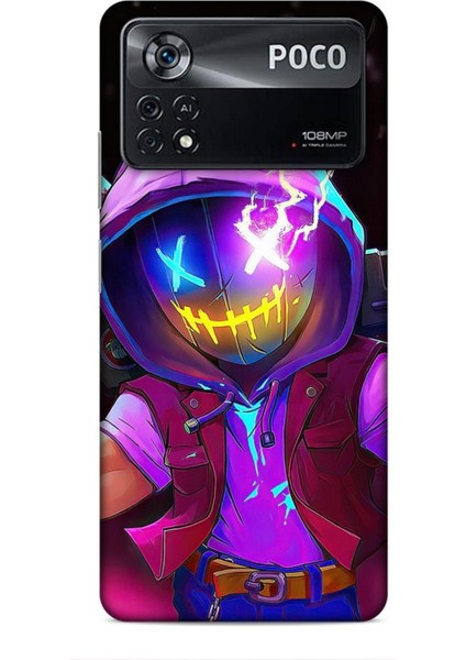 Xiaomi Poco X4 Pro 5g Kılıf Caliburn 19 Maskeli Pembe Tam Koruma Kılıf