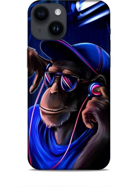 Apple iPhone 14 Kılıf Caliburn 20 Maymun Mavi Renkli Kılıf