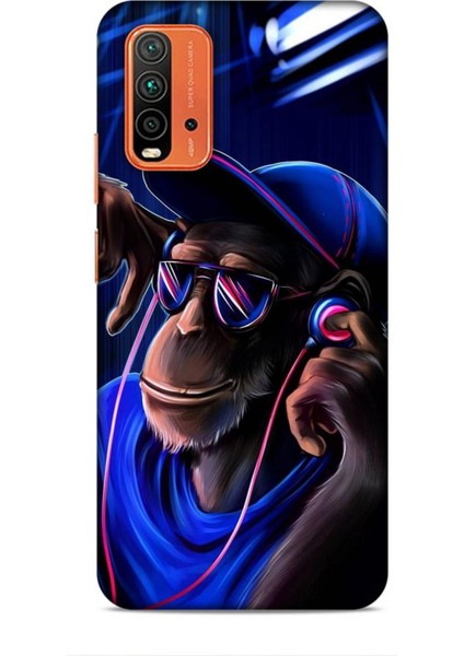 Xiaomi Redmi 9t Kılıf Caliburn 20 Maymun Mavi Renkli Kılıf