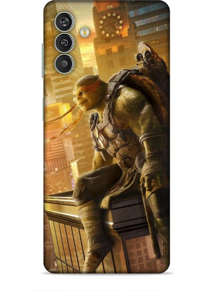 Samsung Galaxy M13 Kılıf Caliburn 10 Michelengelo Ninja Kablumbağalar Full Hd Kılıf