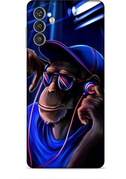 Samsung Galaxy M13 Kılıf Caliburn 20 Maymun Mavi Renkli Kılıf