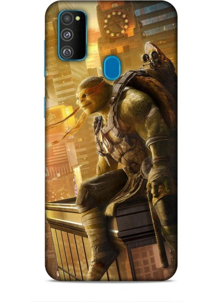 Samsung Galaxy M30S Kılıf Caliburn 10 Michelengelo Ninja Kablumbağalar Full Hd Kılıf