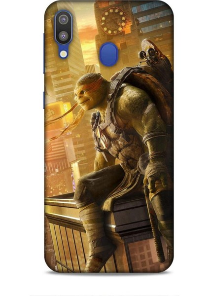 Samsung Galaxy M20 Kılıf Caliburn 10 Michelengelo Ninja Kablumbağalar Full Hd Kılıf