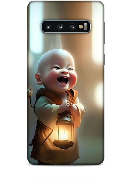 Samsung Galaxy S10 Kılıf Caliburn 27 Asya Bebek Lazer Kesim Silikon