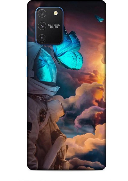 Samsung Galaxy S10 Lite Kılıf Caliburn 4 Mavi Kelebek Silikon Kılıf