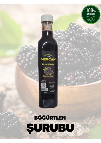 %100 Doğal Hatay Usulü Böğürtlen Şurubu 650 gr