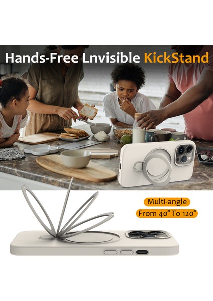 İPhone 14 Pro Max Kickstand Case PC+Silikon Kapağı Magsafe-Antique White ile Uyumlu (Yurt Dışından) indirimleri