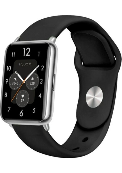 Huawei Watch Fit 2 Siyah Jel Silikon Kordon + Pim Çevirici Aparatı