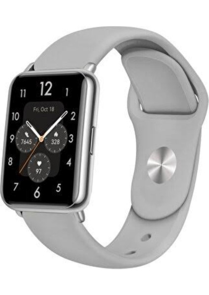 Huawei Watch Fit 2 Gri Jel Silikon Kordon + Pim Çevirici Aparatı