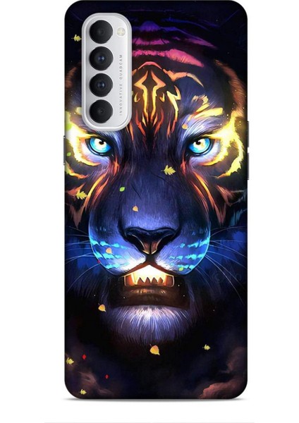 Oppo Reno 4 Pro Kılıf Caliburn 12 Aslan Colorful Tasarım Kılıf