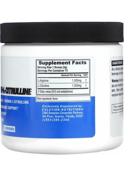 L-Arginine+L-Citrulline Unflavored 5.29 Oz (150 G)