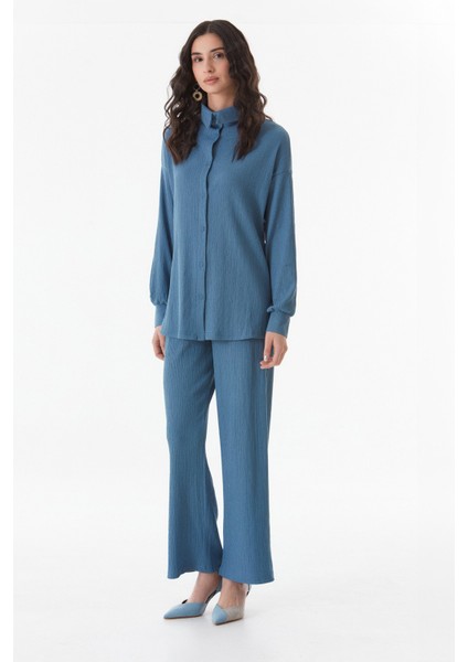 Fullamodest Gömlek Yaka Bürümcük Kumaş İkili Takım indirimleri