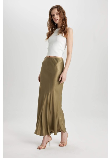 A Kesim Normal Bel Saten Midi Etek B1867AX24SP fiyatları