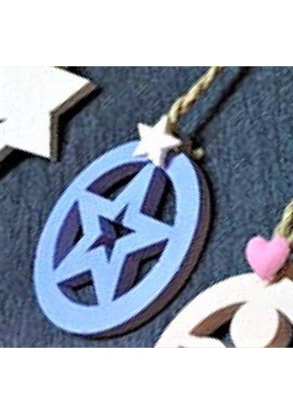 Yuvarlak içinde Yıldız Askı Silikon Kalıp K-222, Kokulu Taş Sabun Alçı Mum Kalıbı