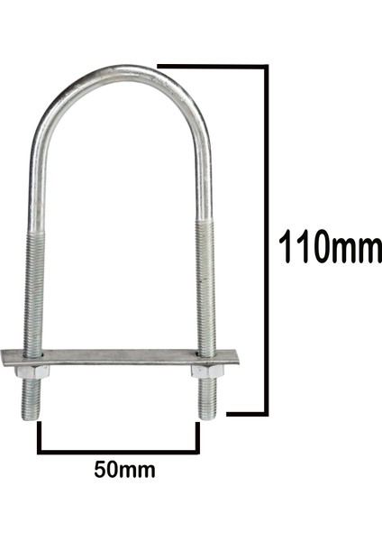 U Tipi Anten Direk Balkon Boru Bağlama Kelepçesi -11CM modelleri