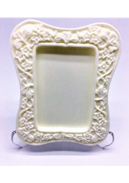 Çiçek Yaprak dekorlu 9,5cm Çerçeve Silikon Kalıp K-386