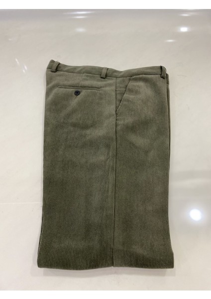 Rahat Kesim Kışlık Içi Polarlı Açık Yeşil Erkek Kadife Pantolon fiyatları