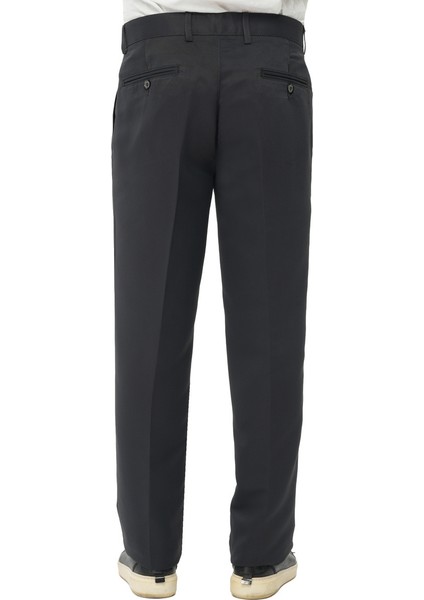 Rahat Kesim Pamuklu Keten Koyu Gri Baba Pantolon modelleri