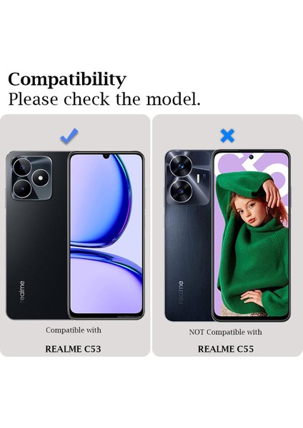 Realme C53 ile Uyumlu Şeffaf Ekranı Tam Kaplayan 5d Cam Kırılmaz Cam Ekran Koruyucu